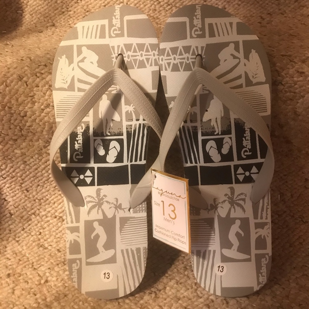 Laguna Beach Collection Grey Flip Flops